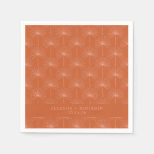 Palmblättriger Botanischer Burnt Orange Custom Wed Serviette