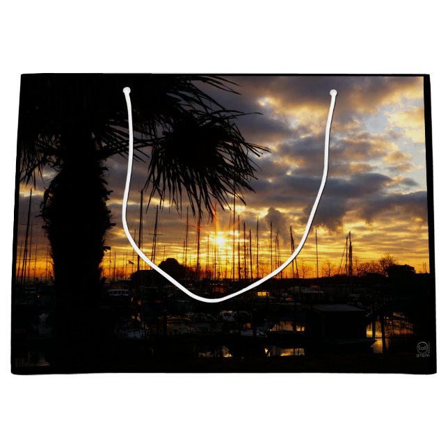 Palmboom bij haven. große geschenktüte (Vorderseite)