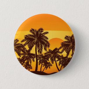 Palme am Sonnenuntergang Button