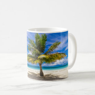Palme am weißen Sandstrand Kaffeetasse
