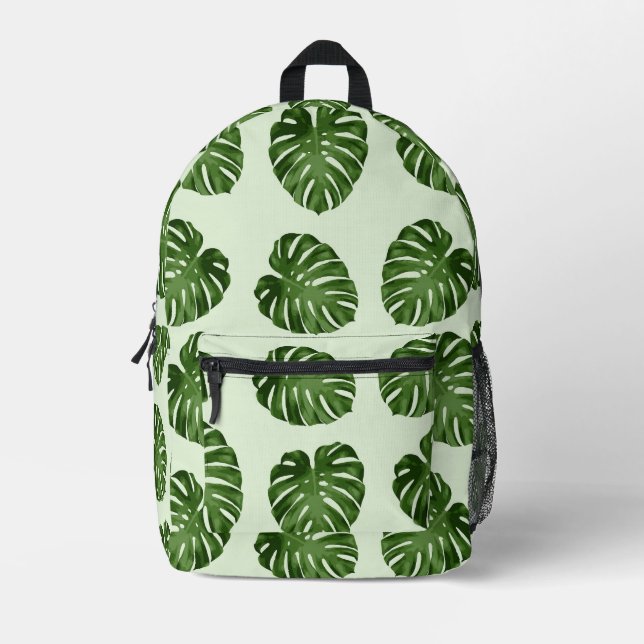 Palme-Blätter, Grüne Blätter, tropisches Muster Bedruckter Rucksack (Vorderseite)