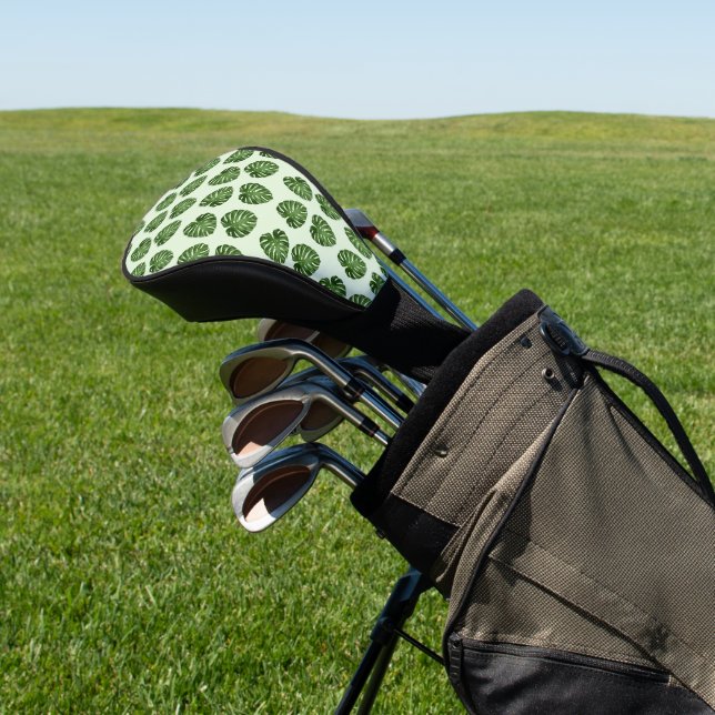 Palme-Blätter, Grüne Blätter, tropisches Muster Golf Headcover (In SItu)