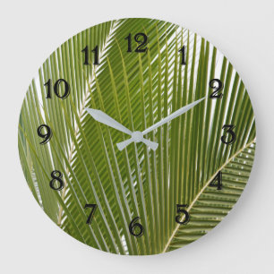 Palme-Blätter Kauais tropisches Große Wanduhr