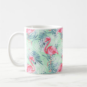 Palme Blätter und Flamingos Kaffeetasse