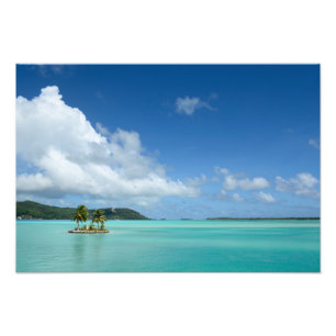 Palme Bora Bora im Lagune-Fotodruck Fotodruck
