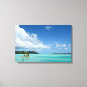 Palme Bora Bora im Lagune-Leinwanddruck Leinwanddruck