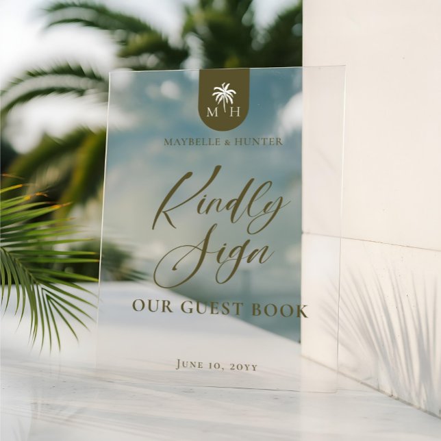 Palme de mariage monogramme Veuillez signer notre  (Créateur téléchargé)