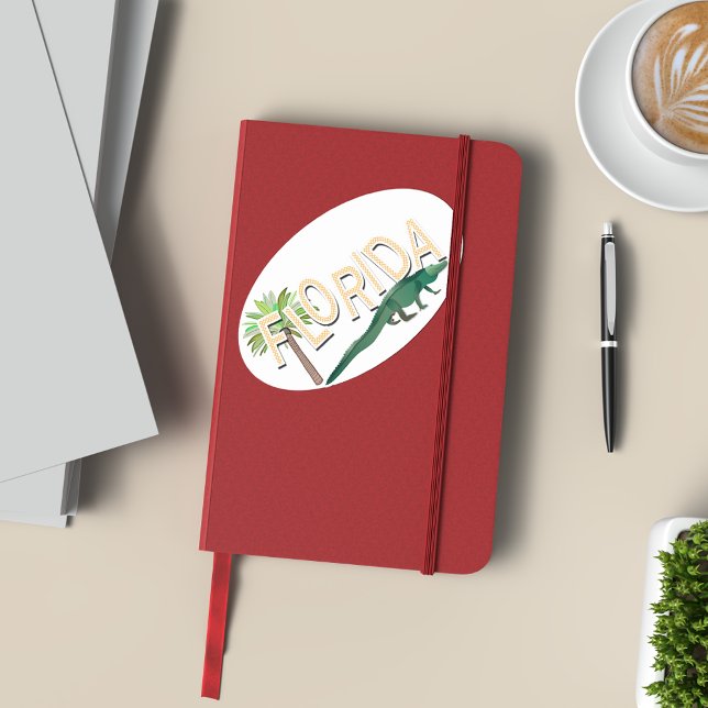 Palme Florida und Alligator Ovaler Aufkleber (Von Creator hochgeladen)