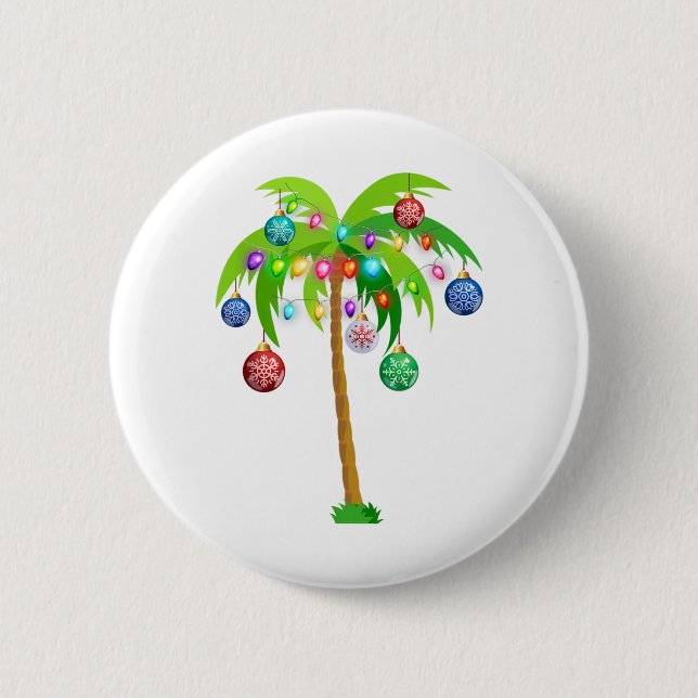 Palme hawaii Strand tropisch x Button (Vorderseite)