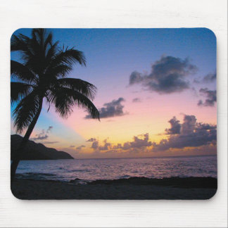 Palme im Sonnenuntergang Mousepad