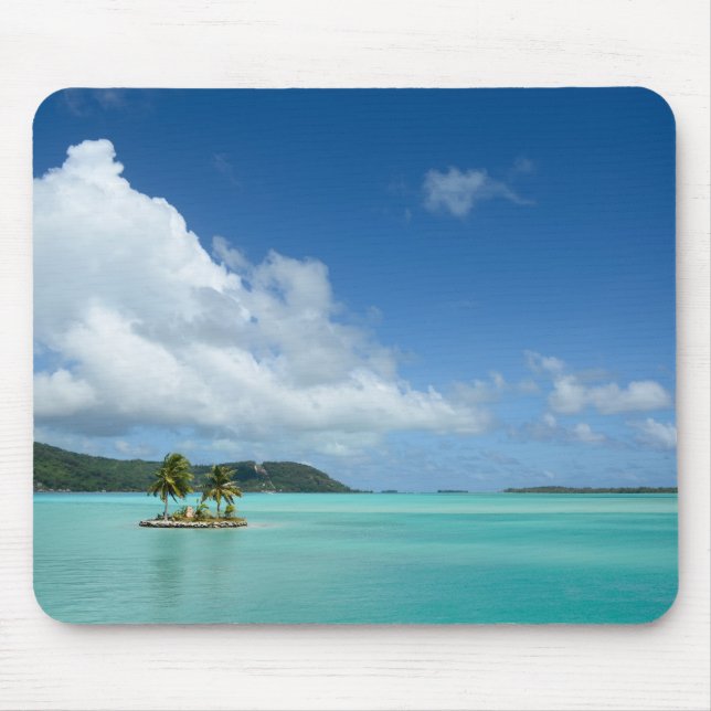 Palme in Bora Bora Lagune mousepad (Vorne)