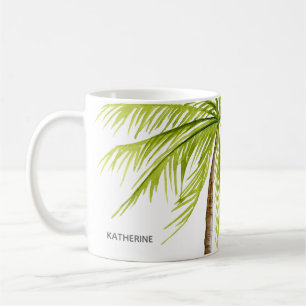 Palme-Insel-Strand-Monogramm Kaffeetasse