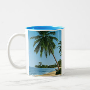 Palme-Kaffee-Tasse Zweifarbige Tasse