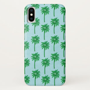 Palme-Muster auf Blau Case-Mate iPhone Hülle
