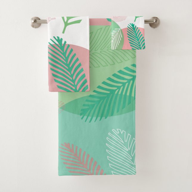 Palme rose exotique Feuille Motif (En situation)