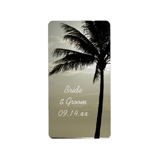 Palme-Silhouette-Strand-Gastgeschenk Adressaufkleber