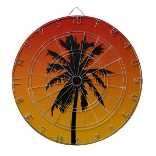 Palme-Silhouette-Strand-Thema-Pfeil-Brett Dartscheibe