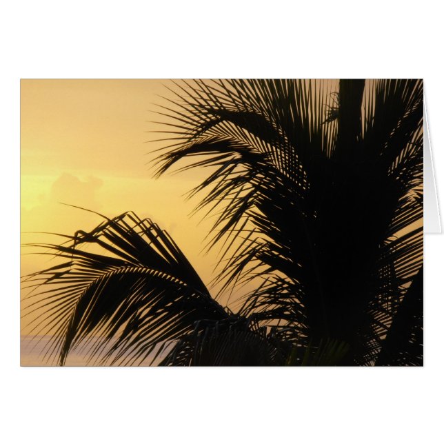 Palme-Sonnenuntergangkarte (Vorderseite (Horizontal))