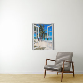 Palme-Strand-themenorientierter Wandbehang Wandteppich