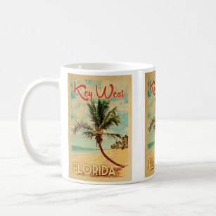 Palme-Strand-Vintage Reise Key West Florida Kaffeetasse