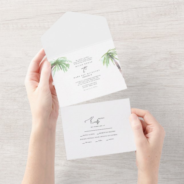 Palme Tropical En Une Invitation (Déchirure)