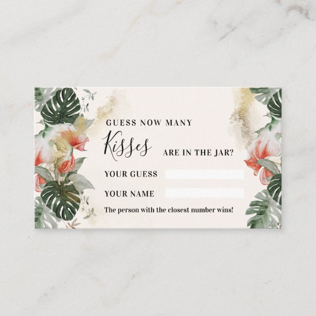 Palme tropicale | Combien de baisers Douche Carte  (Devant)