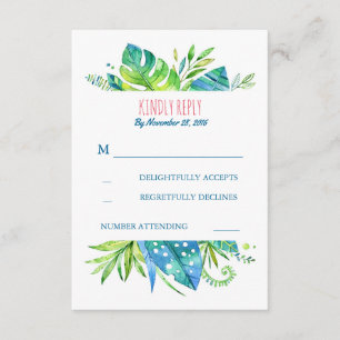 palme tropicale feuille plage mariage rsvp