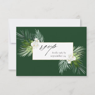 Palme tropicale & Flore blanche w Repas Carte RSVP