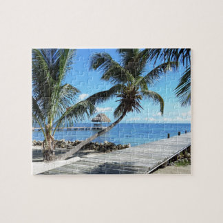 Palme und Pier in Belize