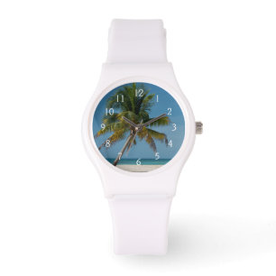 Palme und weißer Sandstrand 2 Armbanduhr