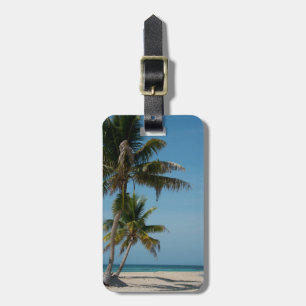 Palme und weißer Sandstrand Gepäckanhänger