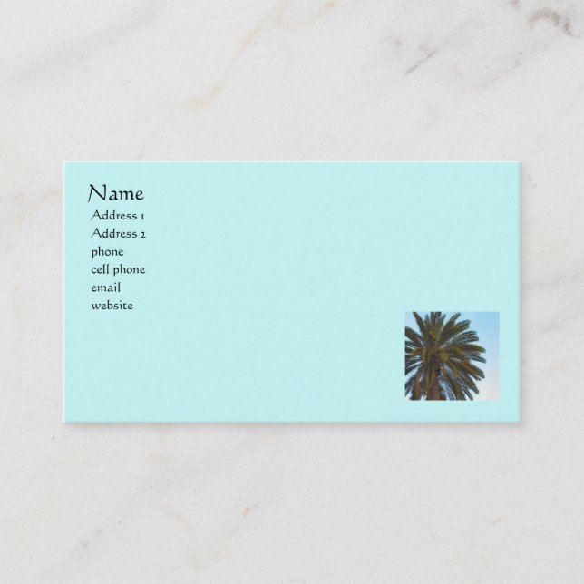 Palme Visitenkarte (Vorderseite)
