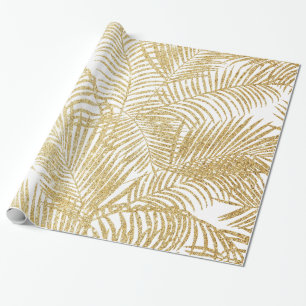 Palmeflora des eleganten ImitatgoldGlitters Geschenkpapier