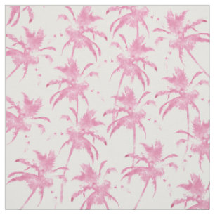 Palmemuster des rosa Aquarells modernes Stoff
