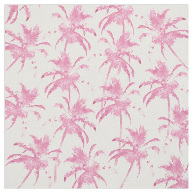 Palmemuster des rosa Aquarells modernes Stoff (Muster)