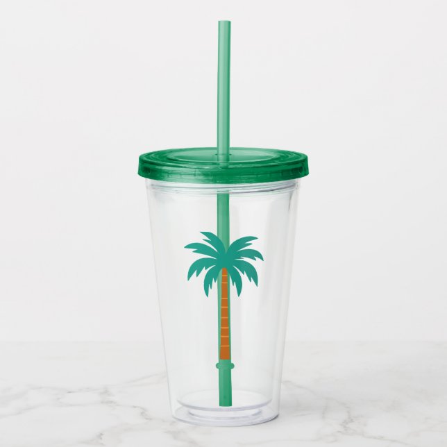 Palmen Acryltrinkbecher (Vorderseite)