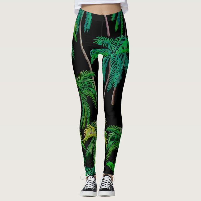 Palmen: Akryllisches Sommermuster. Leggings (Vorderseite)