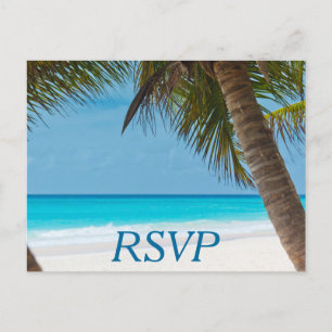 Palmen am Strand Hochzeitskarten für UAWG Einladungspostkarte