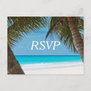 Palmen am Strand Hochzeitskarten für UAWG Einladungspostkarte