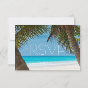 Palmen am Strand Hochzeitskarten RSVP Karte