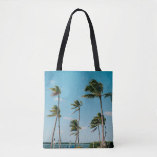 Palmen am Strand morgens Tasche