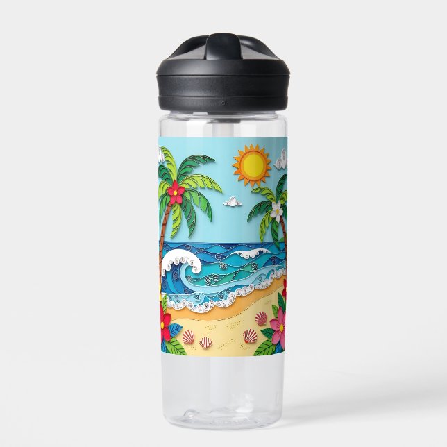 Palmen am Strand  Trinkflasche (Vorderseite)