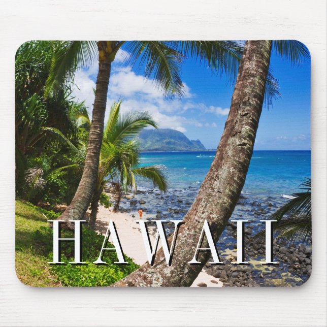 Palmen am Strand von Hideaways Mousepad (Vorne)