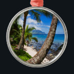 Palmen am Strand von Hideaways Ornament Aus Metall<br><div class="desc">Hideaways Beach und die Na Pali Küste,  North Shore,  Insel Kauai,  Hawaii,  USA. Kredit als: Ruß Bishop / DanitaDelimont.com</div>