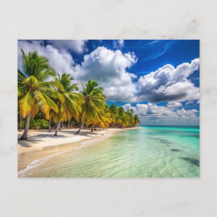 Palmen am Strand von Isla Saona Geschenk Postkarte