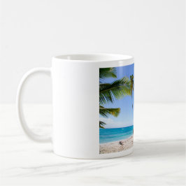 Palmen am Strand von Isla Saona Kaffeetasse