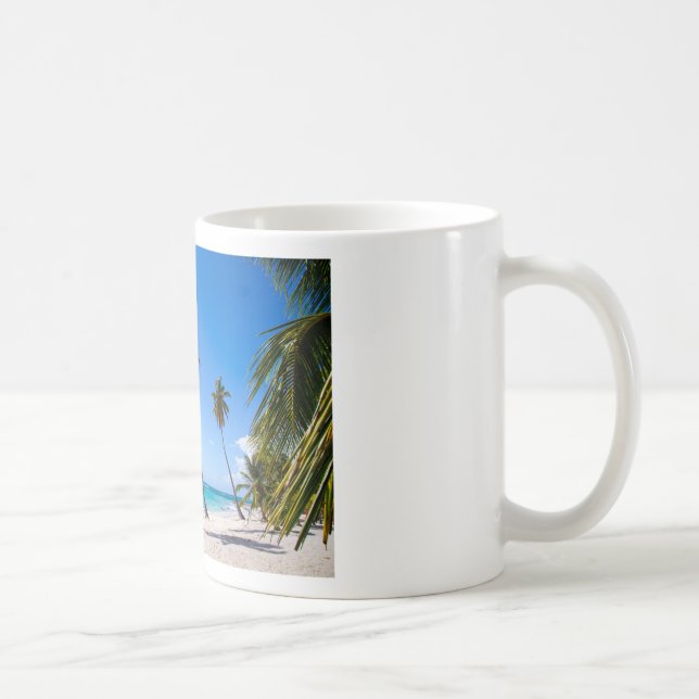 Palmen am Strand von Isla Saona Kaffeetasse (Rechts)