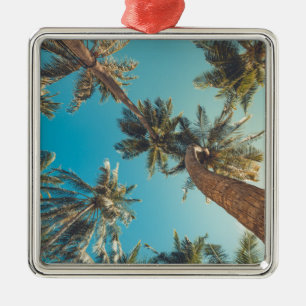 Palmen am tropischen Strand Vintag Ornament Aus Metall