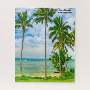 Palmen Amerikanisch-Samoa. Weihnachtsgrüße Puzzles