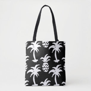 Palmen, Ananas, monochrome Muster. Tasche